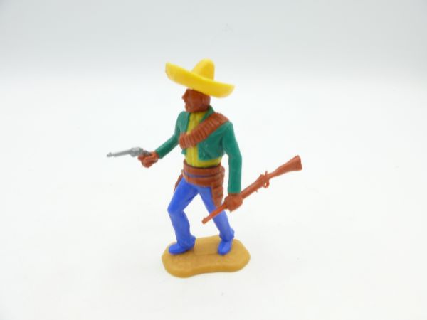 Timpo Toys Mexikaner stehend mit Pistole + Gewehr, grün/gelb