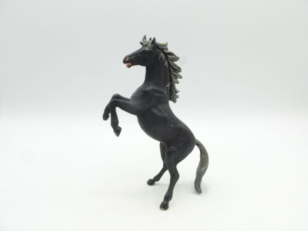 Elastolin Pferd aufsteigend, schwarz