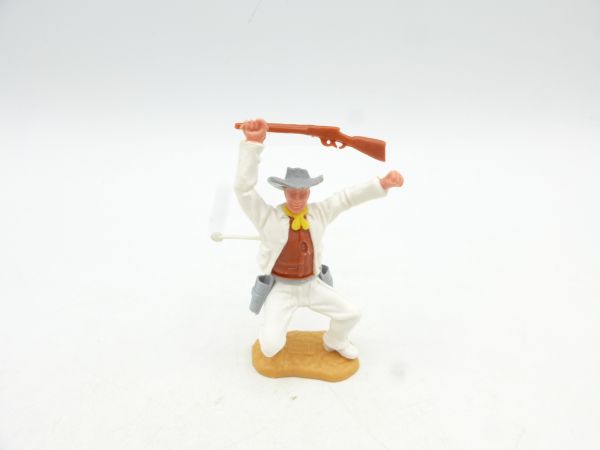 Timpo Toys Great Cowboy crouching, hit by arrow, white