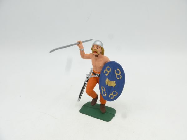 Viking running with spear + shield, height: 6 cm