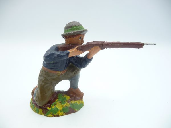 Elastolin (compound) Cowboy kneeling firing (height 7 cm) - beautiful figure