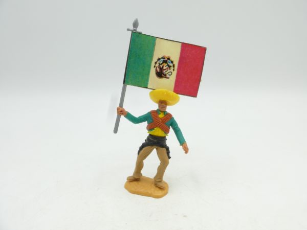 Timpo Toys Mexican standing with flag - crack in hand