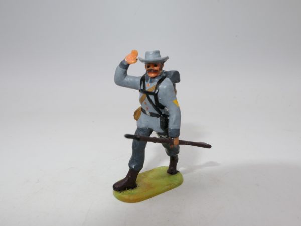Confederate officer walking, rifle in hand, greeting - nice 4 cm modification