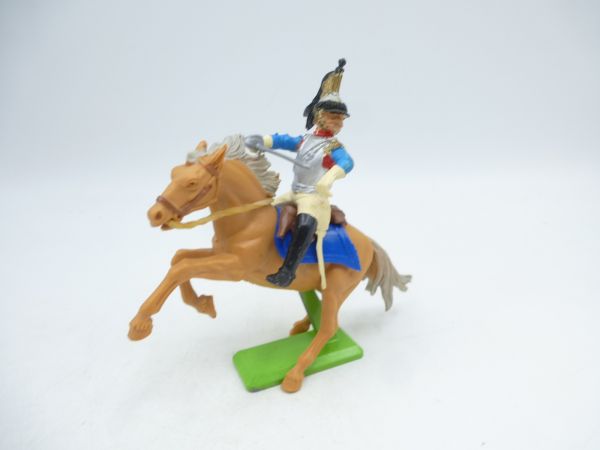 Britains Deetail Waterloo soldier riding, sabre in front of body