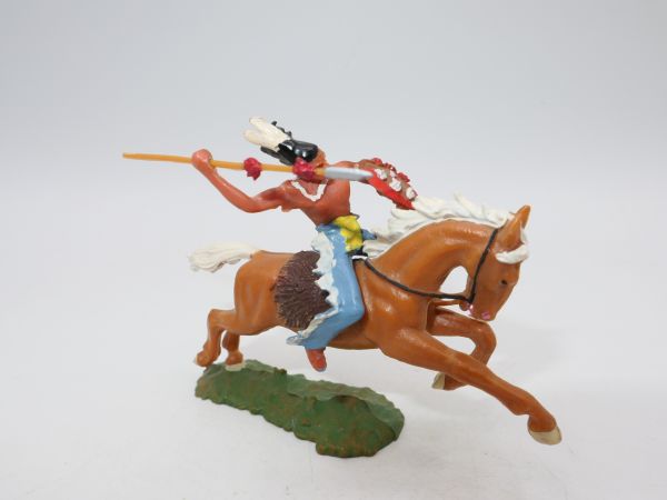 Elastolin 4 cm Indian on horseback with spear, No. 6853