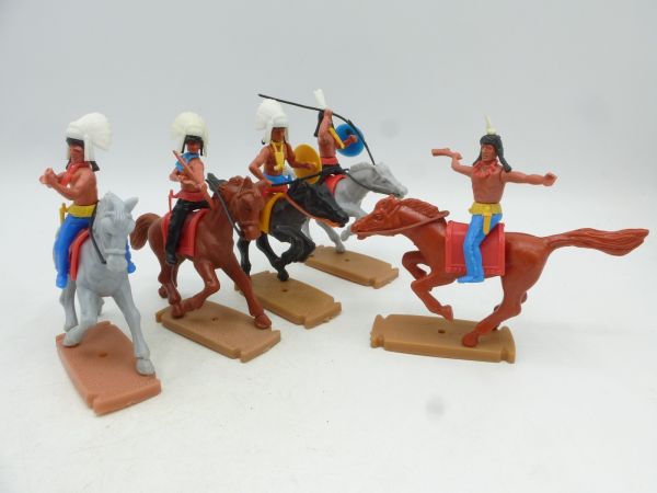 Plasty Indianer zu Pferd (5 Figuren) - schöner Satz
