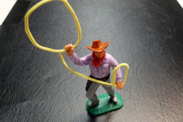 Timpo Toys Cowboy mit Lasso mit hellbraunem Hut