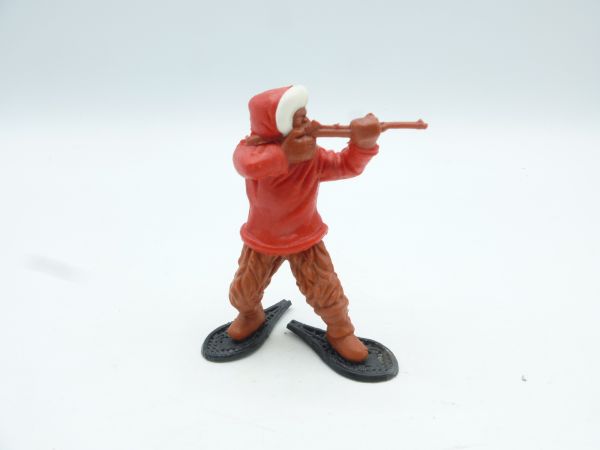 Timpo Toys Eskimo stehend schießend - seltenes Rot, Beine rostbraun