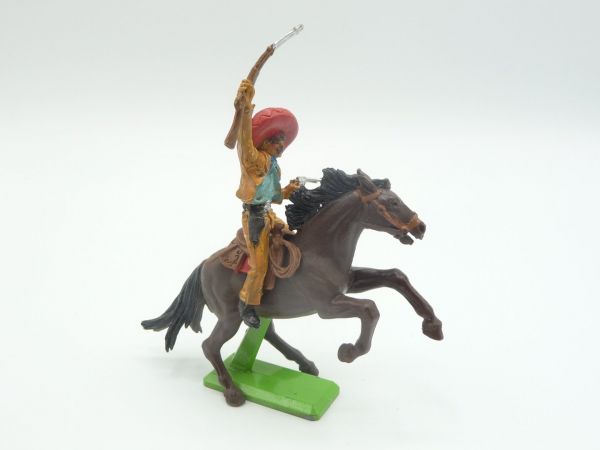 Britains Deetail Mexican riding with rifle up + firing with pistol