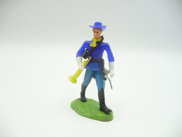 Elastolin 7 cm Union Army Soldier walking with sabre + trumpet