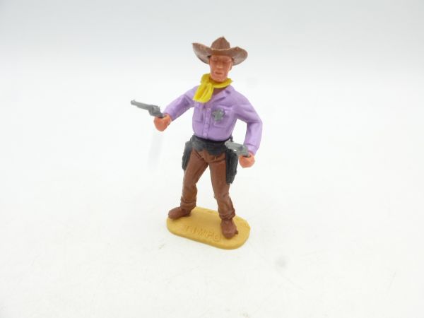 Timpo Toys Sheriff standing with 2 pistols, lilac