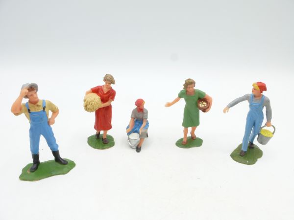Elastolin soft plastic Farm staff (5 figures) - in original bag