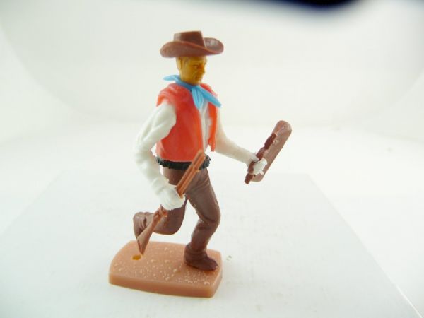 Plasty Cowboy laufend mit Gewehr + Geldtasche