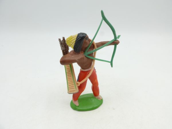 Indianer stehend mit Bogen (grün) + losem Köcher