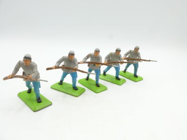 Britains Deetail 5 Southerners advancing with rifle (movable arm)