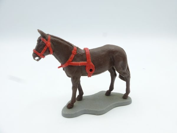 Timpo Toys Carriage horse, deep dark brown with red bridle