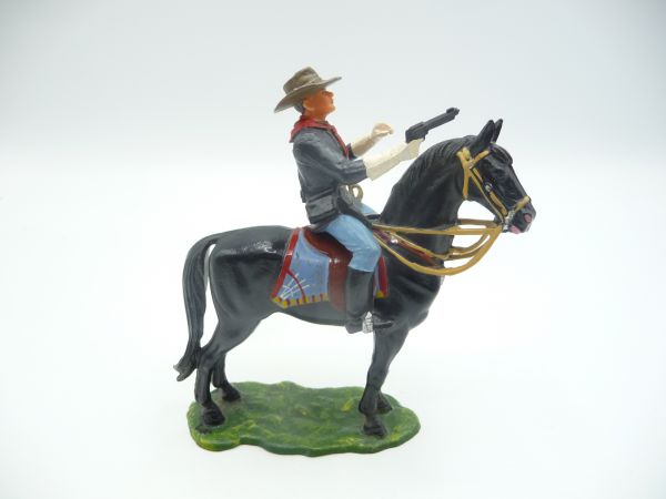 Elastolin 7 cm 7th Cavalry: US cavalryman on horseback with pistol, No. 7030
