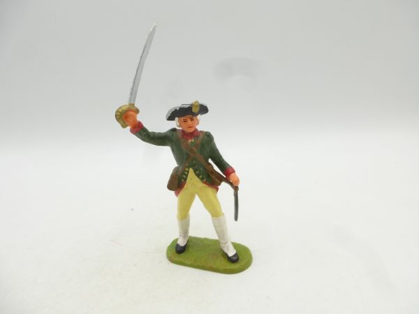 Elastolin 7 cm American Militia: Offizier stürmend mit Säbel, Nr. 9140