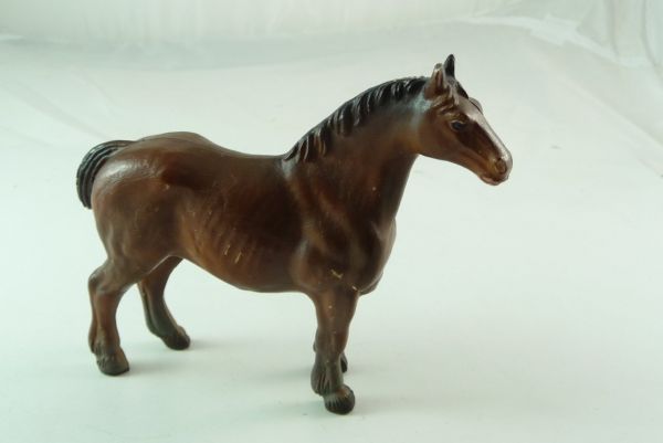 Elastolin Horse - heavy type - No. 3813 - brown