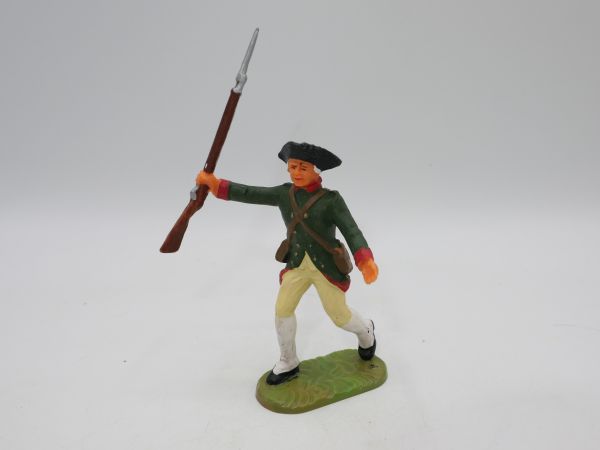 Elastolin 7 cm American Militia: Soldat mit Gewehr vorstürmend, Nr. 9143