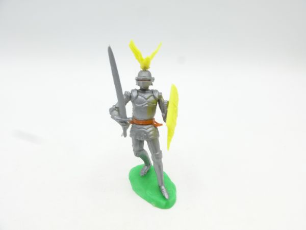 Elastolin 5,4 cm Ritter stehend mit Schwert + Schild (gelbes Schild)