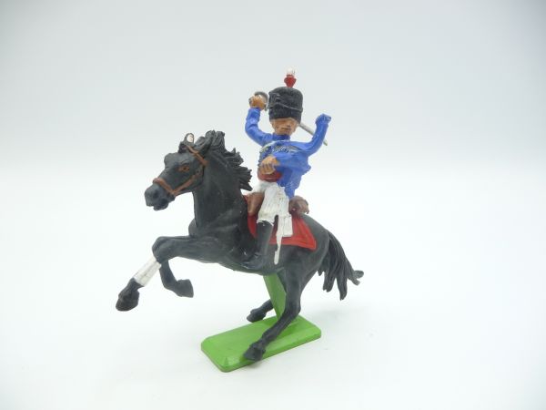 Britains Deetail Waterloo; Frenchman on horseback, looking to the left, sabre from above