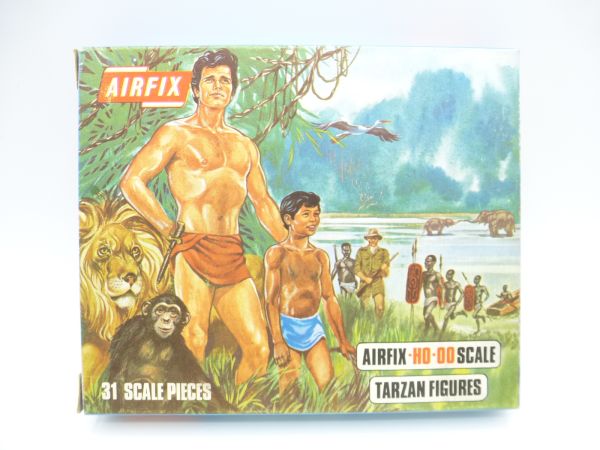 Airfix 1:72 Tarzan figures, No. S33 - orig. packaging (Blue Box), on cast