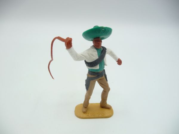Timpo Toys Mexikaner stehend, weiß/grün, schwarzer Gurt, mit Peitsche