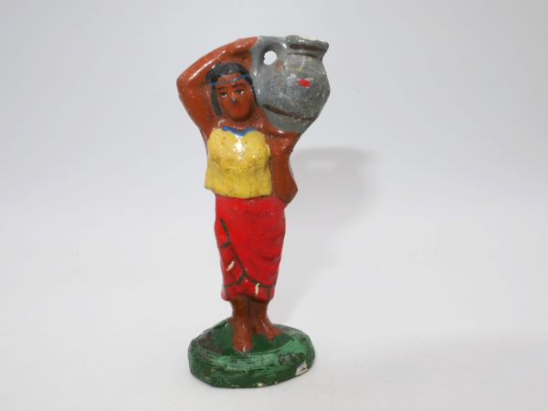 Lisanto Indian woman with jug on left shoulder - used