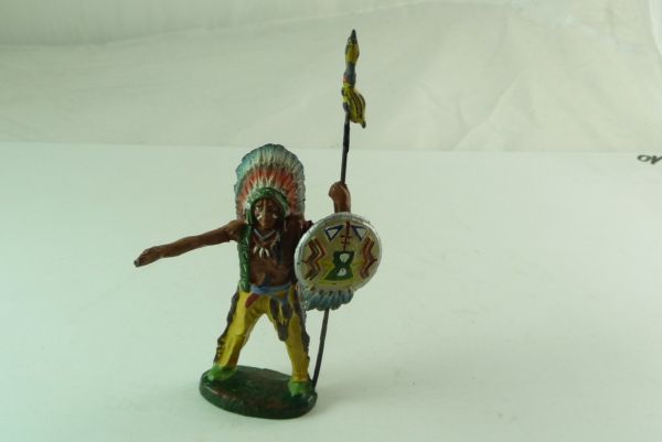 Elastolin Composition Indian Chief standing with shield, No. 6802