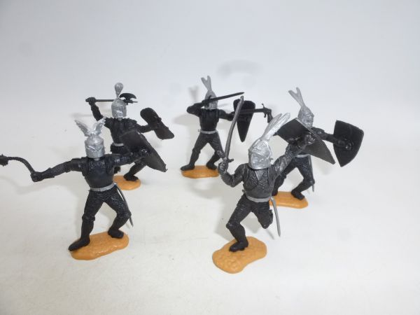 Timpo Toys Schwarze Ritter stehend (5 Figuren) - schöne Gruppe
