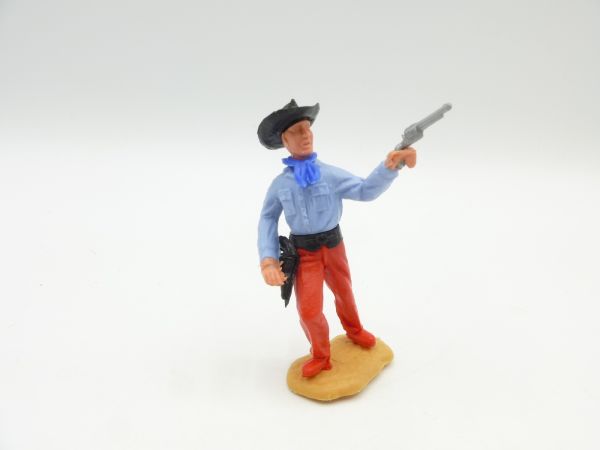 Timpo Toys Cowboy 2. Version Pistole schießend - seltenes rotes Unterteil
