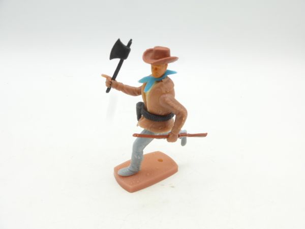 Plasty Cowboy walking with axe + rifle