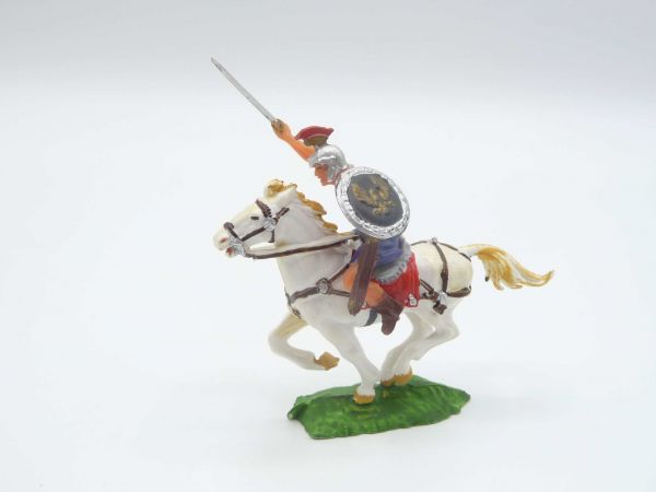 Elastolin 4 cm Roman horseman attacking with sword, No. 8459 - beautiful figure