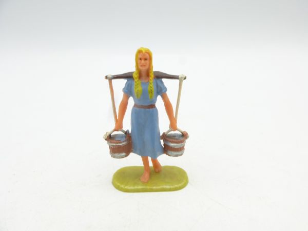 Elastolin 4 cm Woman with 2 buckets, no. 9658 - unused