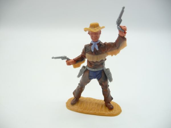 Timpo Toys Cowboy 4. Version, 2 Pistolen wild schießend, mit Chaps