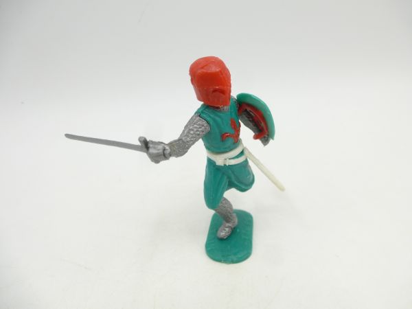 Timpo Toys Mittelalterritter grün/rot laufend mit Schwert