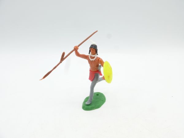 Elastolin 5,4 cm Indian running with spear + shield