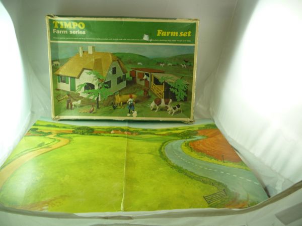 Timpo Toys Big farm set, No. 159, incl. large game plan - without content -
