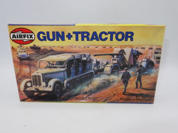 Airfix Gun + Tractor, Nr. 2303-2 - OVP, am Guss, Box mit Lagerspuren
