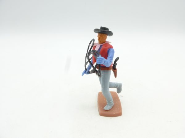 Plasty Cowboy standing with lasso + pistol