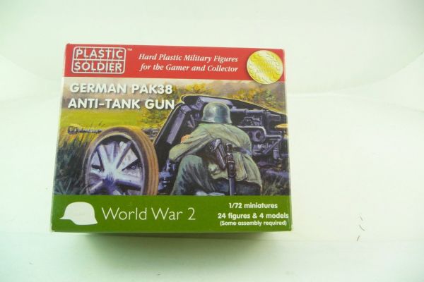 Plastic Soldier German Pak 38 Anti-Tank Gun - orig. packaging, parts on cast