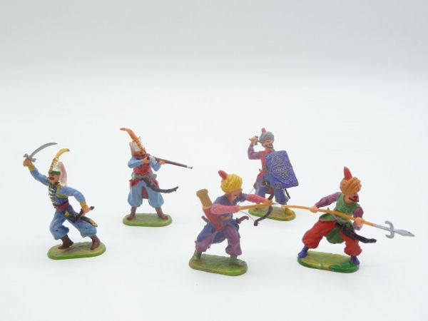 Elastolin 4 cm Group of Turks (5 different figures) - beautiful figures