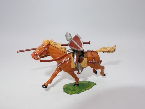 Elastolin 4 cm Normanne mit Lanze zu Pferd, Nr. 8855