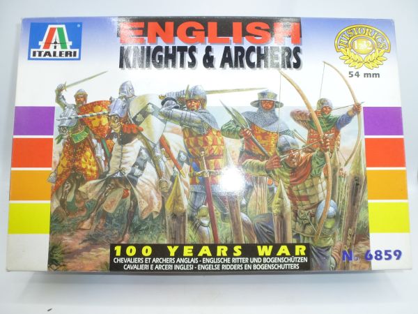 Italeri 1:32 English Knights & Archers, No. 6859 - orig. packaging, on cast