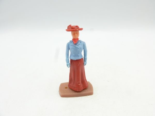 Plasty Bürgerin stehend mit rotem Hut (Rock dunkelrot)