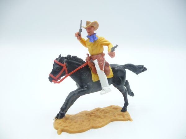 Timpo Toys Cowboy reitend - seltenes Unterteil (weiß), feste braune Holster