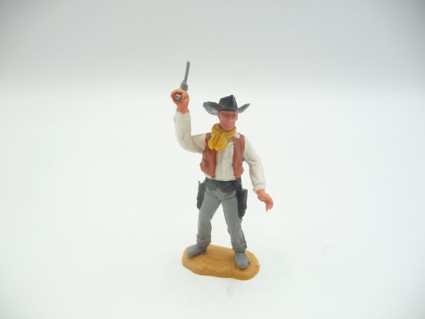 Timpo Toys Cowboy 2. Version laufend mit Pistole in die Luft schießend - ladenneu