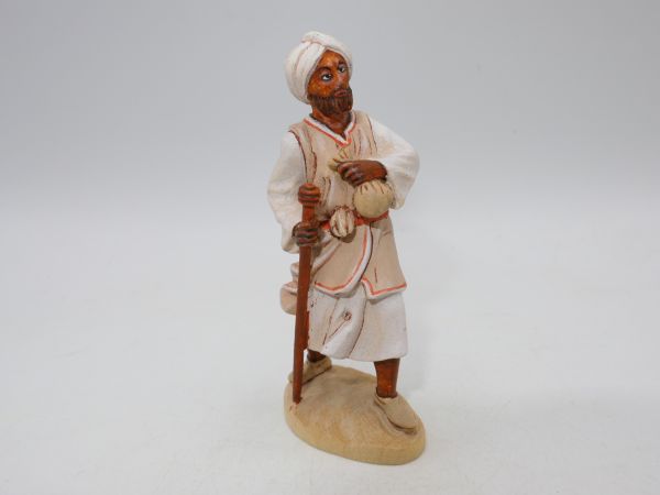 Lepi Nativity figure: Shepherd with stick, material wood, 8 cm series - painted