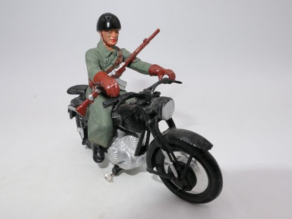 Elastolin 7 cm Swiss Armed Forces: Motorbike with driver, No. 9965